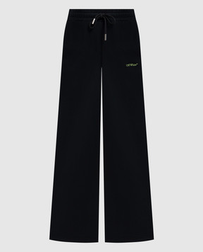 Off-White Черные спортивные штаны Bookish Reg с логотипом 2CH022S26FLE001