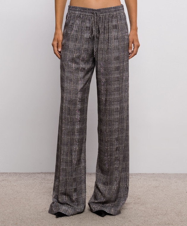 Ermanno Scervino Штани в клітинку з кристалами D492P353CTXHF зображення 3