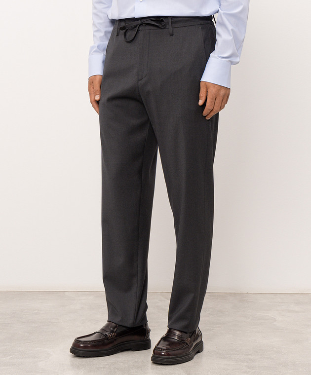 Canali Серые брюки из шерсти CJ06157U91659 изображение 3