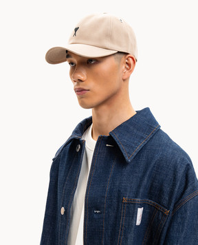 Ami Paris Бежева кепка з вишивкою емблеми UCP265AW0041