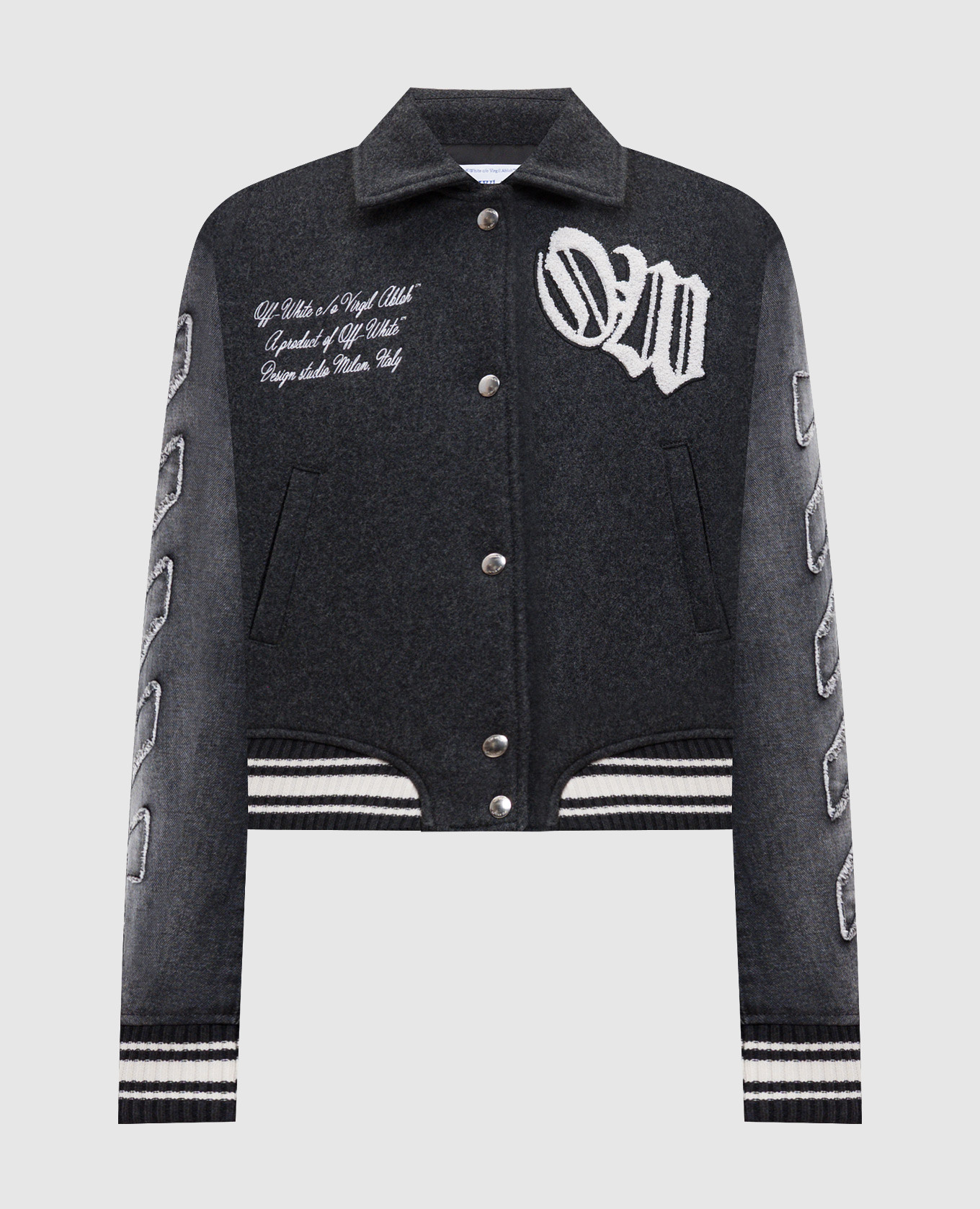 

Серый бомбер Gothic Class с шерстью, Бомберы