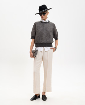 Brunello Cucinelli Бежеві штани з льоном MH126P9184