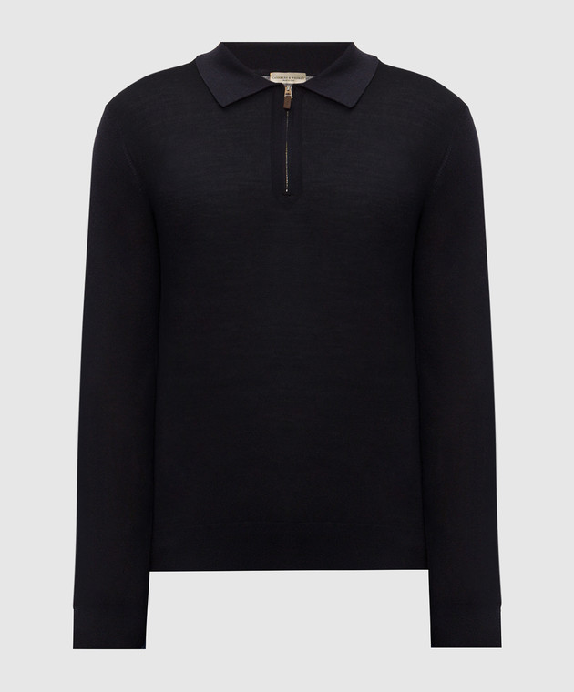 Cashmere&Whiskey Синее поло из шерсти MU10151318465R