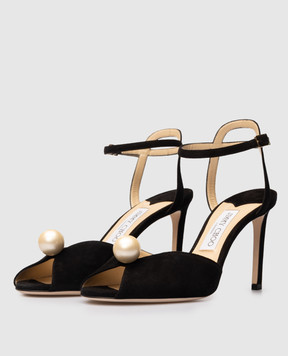 Jimmy Choo Черные замшевые босоножки Sacora SACORA85AOB