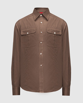 ISAIA Коричневая рубашка CAM216P9100