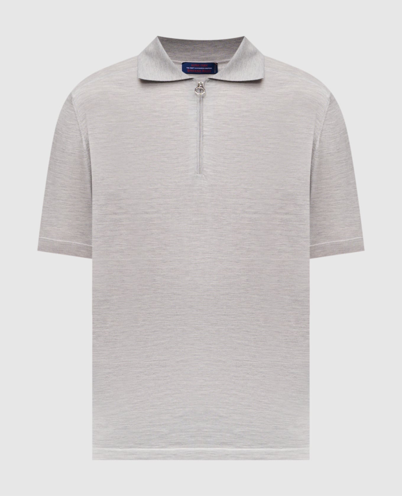 Серое меланжевое поло из кашемира
