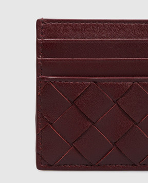 Bottega Veneta Бордовый кожаный картхолдер Intrecciato 796324VCPP3