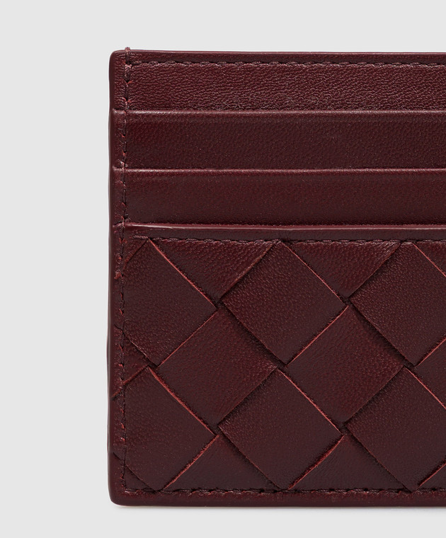 Bottega Veneta Бордовый кожаный картхолдер Intrecciato 796324VCPP3 изображение 2