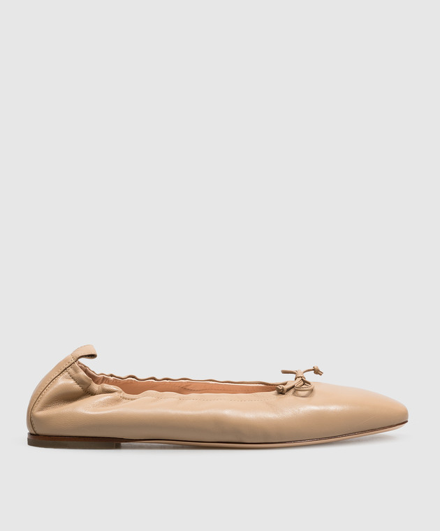 AGL Бежевые кожаные балетки MEMY MEMYBALLET