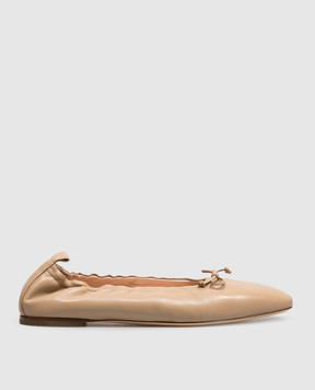 AGL Бежевые кожаные балетки MEMY MEMYBALLET