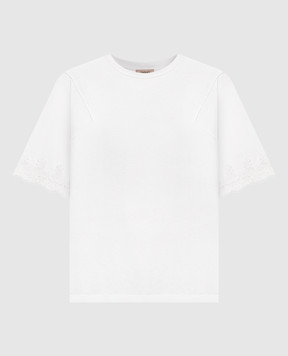 Twinset Біла футболка з мереживом 261TP2110