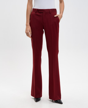Jacob Lee Красные брюки клеш из шерсти WWP2052A
