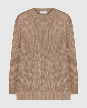 Intoca Бежевий ажурний светр з льону 261LILLPO0102