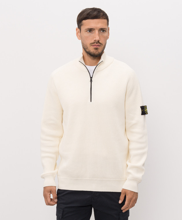 Stone Island Свитер цвета айвори с молнией L2S155100124S00D8 изображение 3