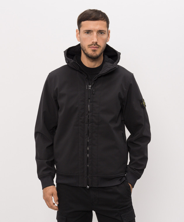 Stone Island Черная куртка с капюшоном с логотипом L2S15Q100004S0B22 изображение 3