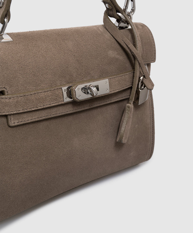 Gianni Notaro Коричневая замшевая сумка-сетчел SUEDE 099SUEDENIKEL изображение 4