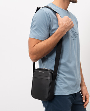 Trussardi Чорна шкіряна сумка з принтом логотипа Z589E006428NMBC02L33