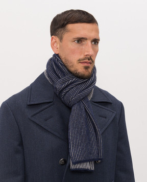 Brunello Cucinelli Синий шарф из кашемира M2295700