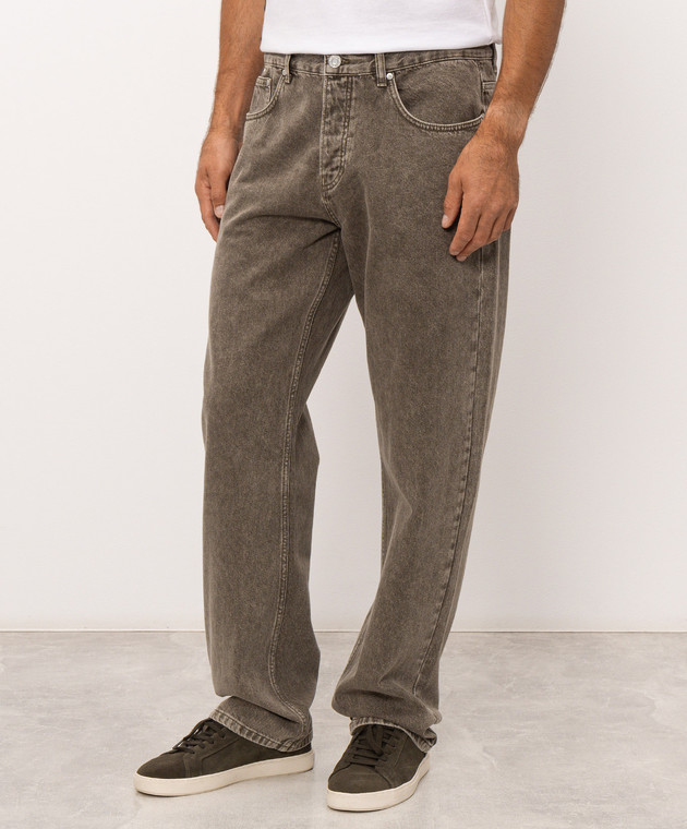 Trussardi Джинсы цвета хаки с вышивкой эмблемы P404HG04954NMJ390D80 изображение 3