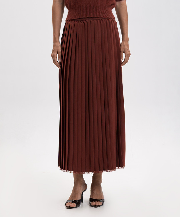 Twinset Терракотовая юбка-плиссе 262TP2350 изображение 3