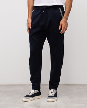 Brunello Cucinelli Синие спортивные брюки с принтом эмблемы MM8433102G