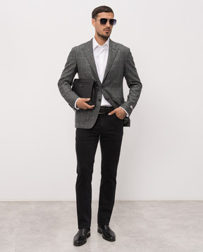 Canali Зелений піджак з вовни в клітинку CF0279823275