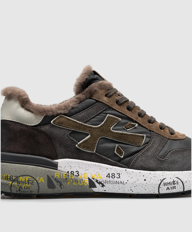 Premiata Серые комбинированные кроссовки Mick на меху MICK8432M изображение 5