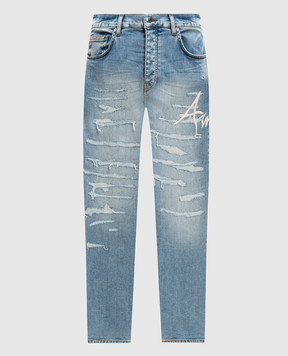 AMIRI Блакитні джинси з проріхами AMBMJE1060