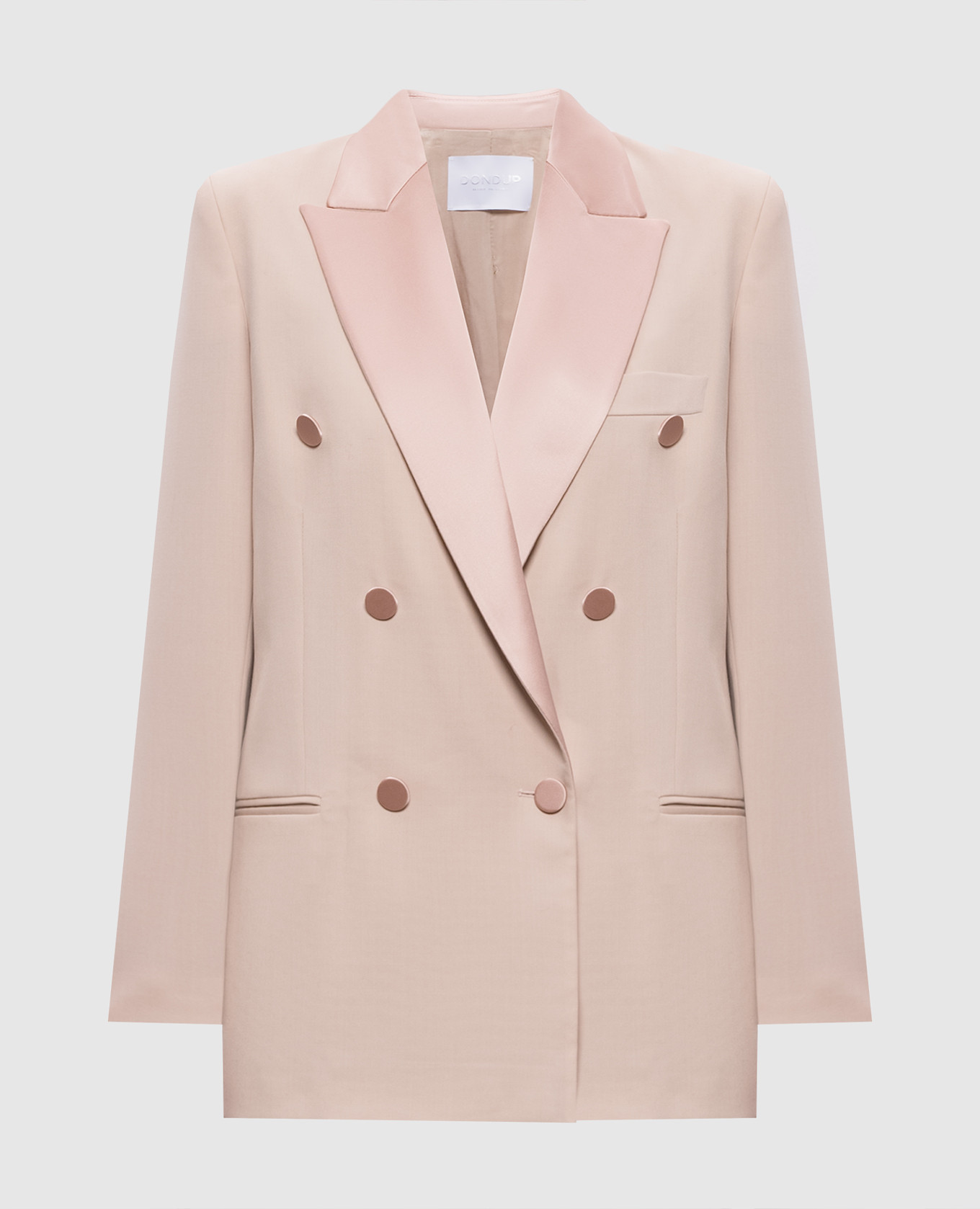 

Розовый двубортный жакет с шерстью, Жакеты