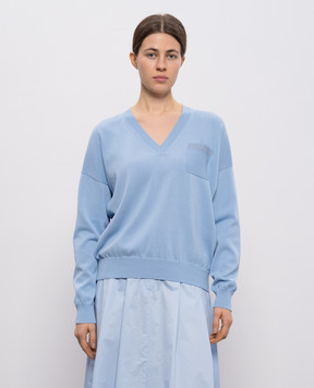 Peserico Блакитний пуловер з ланцюжком A99067F129173I