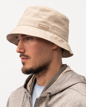 Stefano Ricci Бежева панама з вовни і льону з логотипом MCV6100240LW001Q