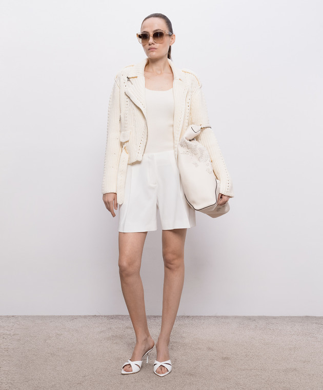 Ermanno Scervino Топ цвета айвори в рубчик D485L762HVT изображение 2