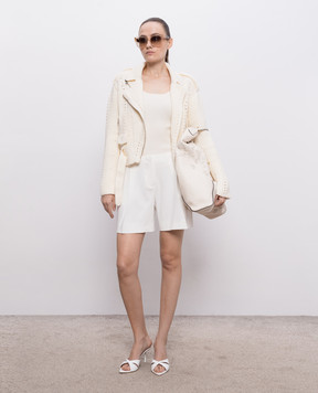 Ermanno Scervino Топ кольору айворі в рубчик D485L762HVT