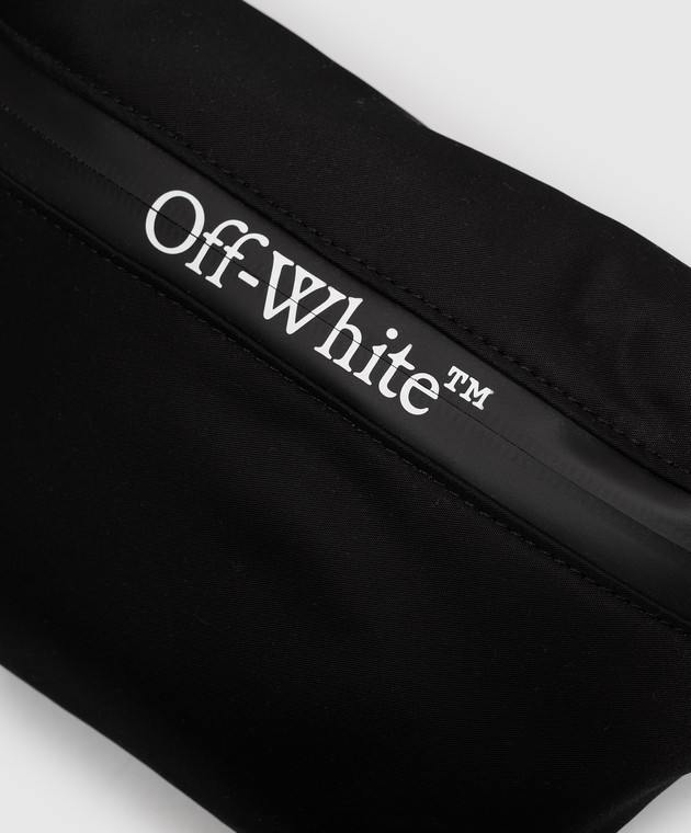Off-White Чорна поясна сумка з принтом логотипа OWMNO02F26FB01 зображення 4
