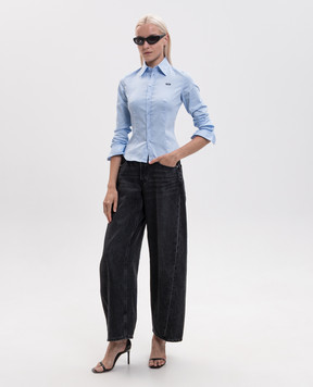 Vetements Блакитна сорочка з нашивкою логотипа WH27SH040LB
