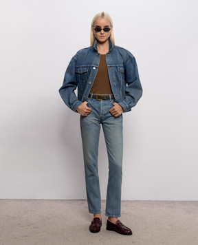 Saint Laurent Синяя куртка джинсовая с патчем логотипа 874269Y18HA