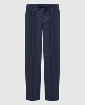 ISAIA Синие брюки из шерсти, кашемира, шелка и льна PNC01698840