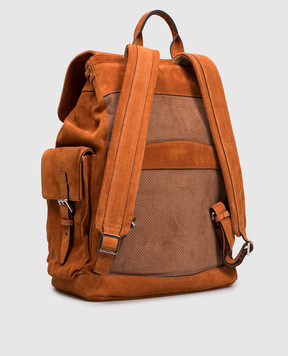 Brunello Cucinelli Коричневый замшевый рюкзак с логотипом MBAEBU356