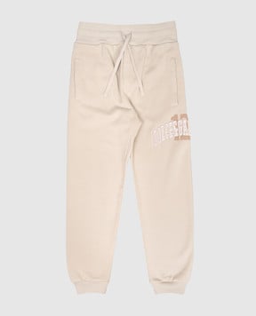 Dolce&Gabbana Детские бежевые джоггеры с логотипом L4JPFEG7PIP812+