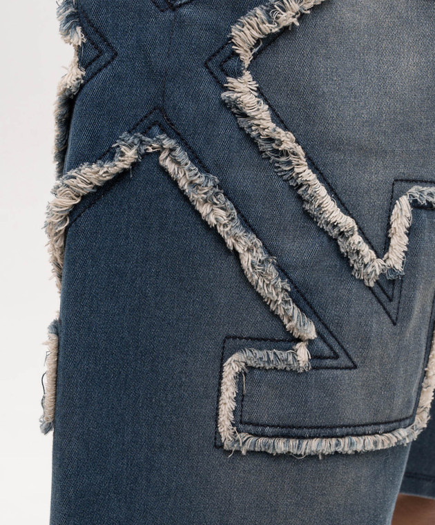 Off-White Сині шорти з нашивкою емблеми 44MCI013S26D002 зображення 5