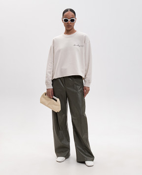 Maison Margiela MM6 Бежевий світшот з принтом логотипа S52GU0260M25025