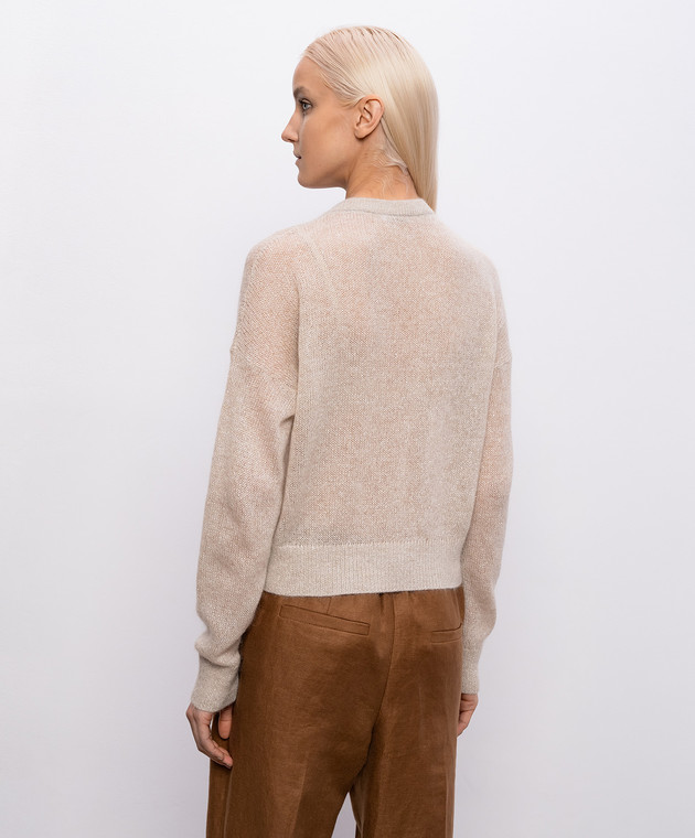 Brunello Cucinelli Кардиган кольору айворі з вовною MBG775506P зображення 4