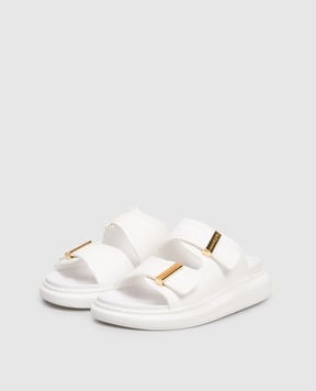 Alexander McQueen Білі шльопанці з логотипом 658063W4Z52