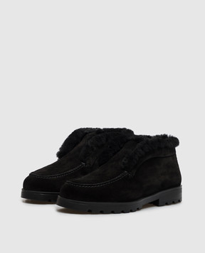 Santoni Черные замшевые дезерты на меху WUDR58457SMRAPFR