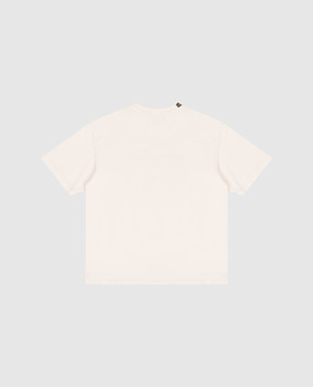 Dolce&Gabbana Дитяча бежева футболка з принтом логотипа L4JTHVG7PRJ26