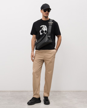 Alexander McQueen Чорна футболка в принт Skull 857145QTAEG