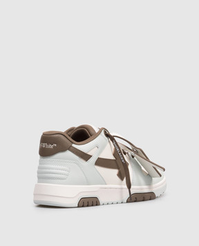 Off-White Блакитні шкіряні кросівки Out Of Office з контрастною емблемою OWIA259S26LEA003