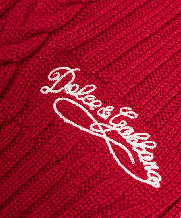 Dolce&Gabbana Дитячий червоний шарф з вовни LBKAH8JDVH8 зображення 2
