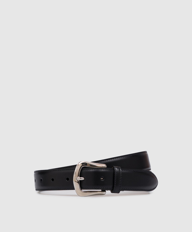 Brunello Cucinelli Кожаный ремень черного цвета MAUNX346