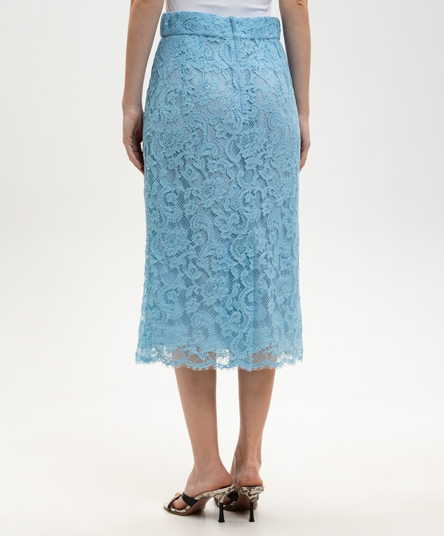 Dolce&Gabbana Голубая юбка из кружева F4B7ITILMDR изображение 4